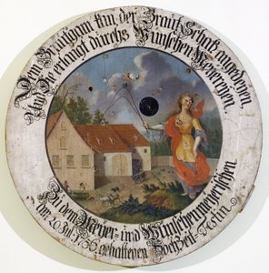Francké muzeum Feuchtwangen Středofranské Bavorsko Německo střelec cílová sbírka svatební terč z roku 1756 s bohyní Fortune od Unbekannt