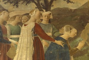 Fresco, bazilika San Francesco, Arezzo, Toskánsko, Itálie od Unbekannter Künstler