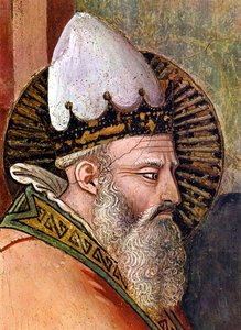 Freska od Maso di Banco (1341 - 1346), detail Silvestrovského příběhu (freska) od Unbekannter Künstler