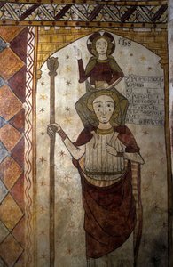Freska věže Ferrande v Pernes-les-Fontaines (Pernes les Fontaines, Vaucluse (84) ze 13. století: Svatý Kryštof nesoucí Krista. od Unbekannt