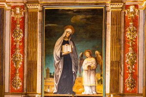 Fresky s biblickými motivy, Monte Oliveto Maggiore Abbey, poblíž Buonconvento, Toskánsko, Itálie, Evropa od Unbekannter Künstler