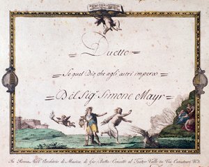 Frontispis duetu If ten bůh, který vládne hvězdám od Giovanni Simone Mayr. od Unbekannter Künstler