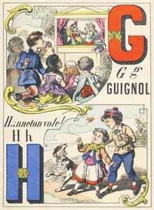 G H: Guignol, hraboš Hanneton! - Abeceda her, kolem roku 1890 (ilustrace) od Unbekannt