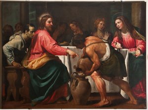 Janov, Duomo (katedrála svatého Vavřince), uvnitř, Baptisterium (dříve kostel svatého Jana Starého): "Svatba v Káně", Domenico Fiasella od Unbekannter Künstler