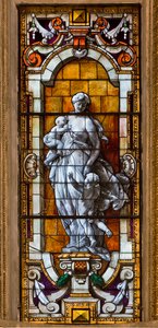 Janov, Duomo (katedrála sv. Vavřince), uvnitř, kaple Lercari nebo kaple Nejsvětější svátosti (severní apsida): "vitráže" od Unbekannter Künstler