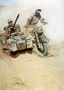 Němečtí vojáci (Afrikakorps) během libyjské kampaně od Unbekannter Künstler