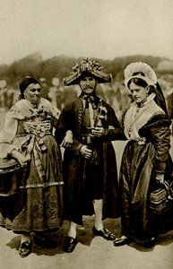 Německo. Lidé z Bavorské vysočiny v nákladných středověkých kostýmech. 1920 od Unbekannt