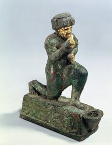 Hammurabi, král Babylonu, se modlí před posvátným stromem, kolem roku 1750 př.nl (bronz a zlato) od Unbekannt
