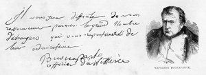 Rukopis a podpis Napoleona I. během raného období jeho kariéry dělostřeleckého důstojníka od Unbekannt