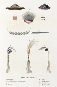 Klobouky, hřebeny a další artefakty ze „Země Papuánců“ od Unbekannt