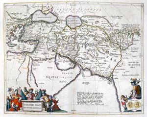 Dějiny. Starověké Řecko. Cesty Alexandra Velikého. Rytina v: Le theatre du monde, atlas G, Blaeu, Amsterdam od Unbekannter Künstler