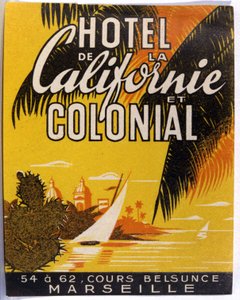 Hotel de California, Marseille, asi 1930 (ilustrace) od Unbekannter Künstler
