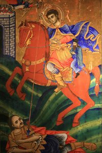 Ikona v pravoslavné církvi Saint Dimitrios: Život svatého Dimitria v Soluni v Řecku od Unbekannt