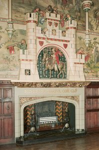 Interiér, detail krbu, Cardiff Castle, Wales, cca 1875 (foto) od Unbekannt