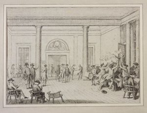 Interiér burzy, c.1790 (lept) od Unbekannt