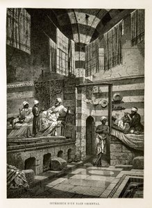 Vnitřní pohled na orientální lázeň Ilustrace z Atlasu Egypta od Unknown