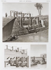 Zavlažování Dva zavlažovací systémy, Egypt, c 1798 od Unbekannt