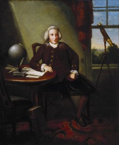 James Ferguson (1710-1776), britský astronom a umělec (malíř), ve své studii od Unbekannter Künstler