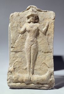 Nádoba zdobená symbolickými motivy obklopujícími bohyni Ištar, babylonská, cca 1700 př. n. l. (terakota) od Unbekannt