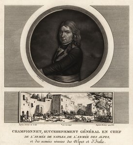 Jean Etienne Vachier Championnet, vrchní generál armády Neapole, Alp, Itálie od Unbekannt