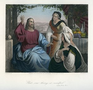 Ježíš v domě Marie a Marty - Bible, Nový zákon od Unbekannter Künstler