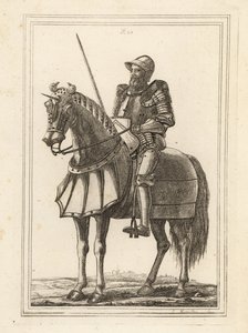 Král Edward III zobrazený jako ozbrojený rytíř na koni ze zbrojnice v Tower of London od Unbekannt