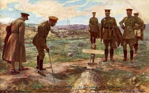 Král Jiří V. při návštěvě hrobu vojáka od Unbekannter Künstler