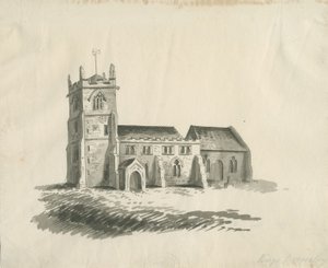 Kings Bromley Church: sépiová kresba, nd [c 1770] od Unbekannt