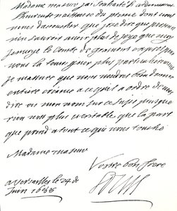 Dopis Ludvíka XIV. Marii z Modeny, v němž jí blahopřeje k narození prince, Jamese Edwarda, prince z Walesu od Unbekannt