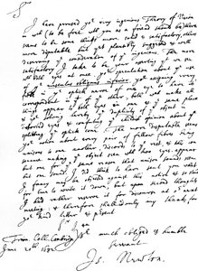Dopis sira Isaaca Newtona Williamu Briggsovi, MD, napsaný z Trinity College, Cambridge, 20. června od Unbekannt