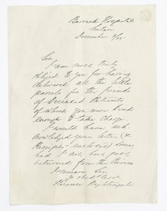 Dopis napsaný Florence Nightingale, když byla v Barrack Hospital, Scutari (inkoust na papíře) od Unbekannt