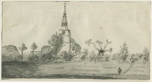 Lichfield - Kostel sv. Michaela: sépiová kresba, nd [? konec 18. stol.] od Unbekannt