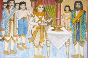Život Buddhy Princ Siddhartha Gautama se stal šampionem v šermu, zápase a lukostřelbě, Siem Reap, Kambodža od Unbekannt