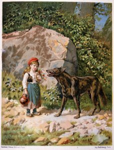 Červená Karkulka a vlk, konec 19. století (ilustrace) od Unbekannter Künstler