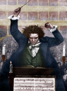 Ludwig van Beethoven diriguje taktovkou - Katzaroff. Německý skladatel od Unbekannt