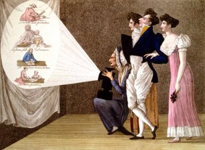 Kouzelná lucerna v Paříži, asi 1810 (rytina) od Unbekannter Künstler