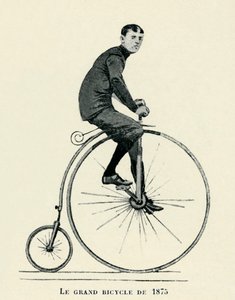 Muž na koni Penny-farthing od Unbekannter Künstler