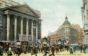 Mansion House a Cheapside, Londýn od Unbekannter Künstler