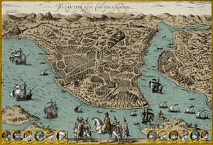 Mapa Konstantinopole od Unbekannter Künstler