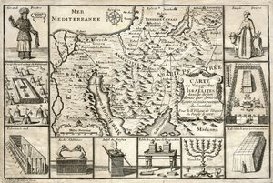 Mapa cesty Izraelitů od jejich odchodu z Egypta od Unbekannter Künstler