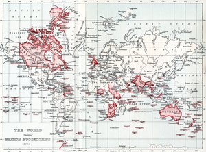 Mapa světa zobrazující britský majetek v roce 1904. od Unbekannt