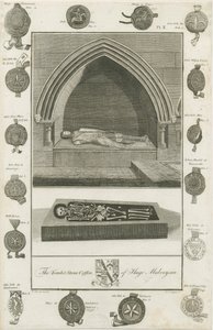 Mavesyn Ridware - Tomb of Hugo Mavesyn: rytina, 1785 od Unbekannt