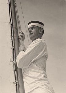 Praporčík zvedající hlavní plachtu, U.S. Naval Academy, Annapolis, Maryland. 1942 (foto) od Unbekannt