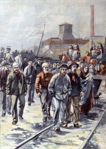 Stávka horníků v Courrieres, asi 1906 (ilustrace) od Unbekannter Künstler