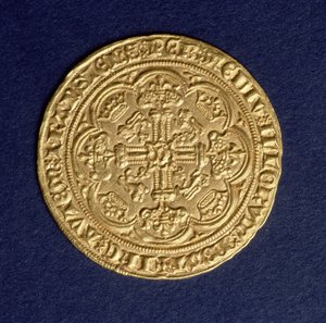 Noble of Edward III (1312-77), rub s křížovým vzorem, mincovna Calais, zavedena 1344 (zlato) (pro avers viz: 110161) od Unbekannt