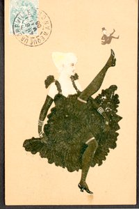 Stará pohlednice/francouzský kankán/žena z Belle Epoque od William M. Timlin