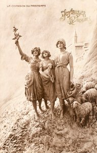 Stará pohlednice/Jarní píseň/Bergere/Ovečka od William M. Timlin