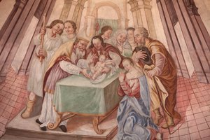 Kostel Panny Marie Nanebevzetí Panny Marie. Ježíšek v synagoze Cordon France od Unbekannt