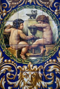 Malovaná ručně vyráběná keramika, okres Triana, Sevilla, Španělsko