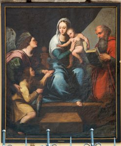 Farní kostel (kostel Panny Marie Pamele). Interiér. malování. Anonymní. Madonna (Madona s rybou, Tobiáš). Kopie Rafaela (?). od Unbekannter Künstler